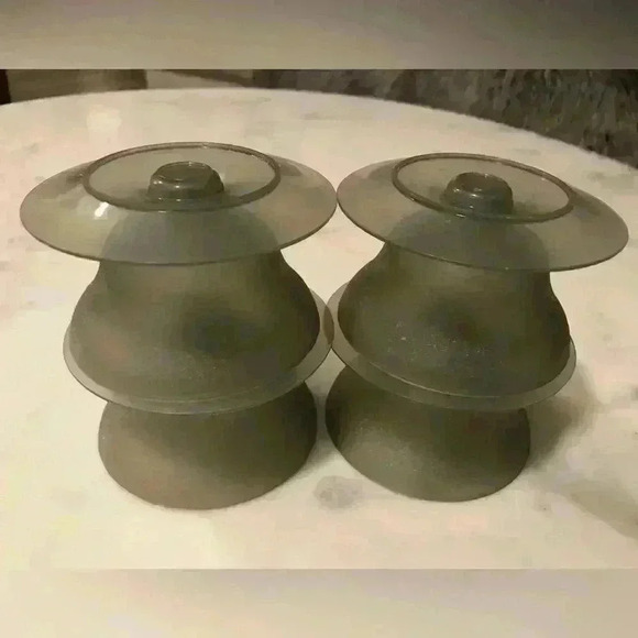 Set of 4 vintage Tupperware pudding dessert cups with base in opaque gray 754-11 - Picture 4 of 7